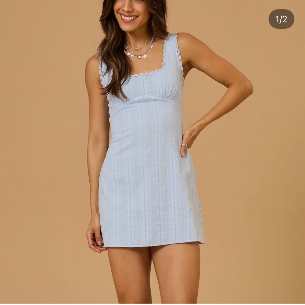 Altar'd State Light Blue Mini Dress